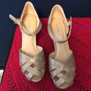 Gold heels by Chelsea Crew